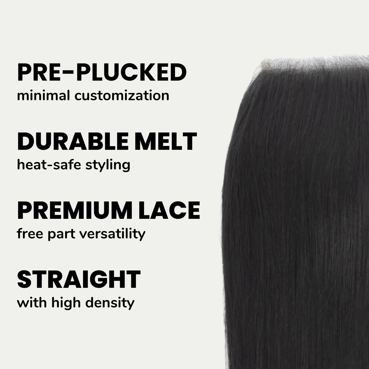 Cierre de cabello humano malayo lacio 4x4 con encaje transparente