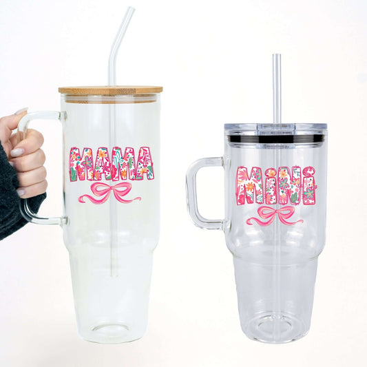 Mama + Mini Floral Bow Matching Tumbler Set