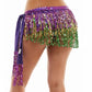 Mardi Gras Sequin Fringe Hip Scarf Skirt