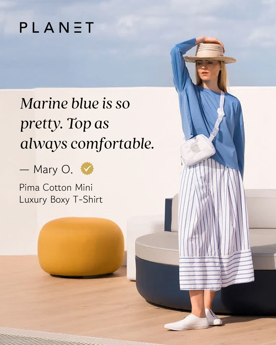 Camiseta corta de lujo de algodón Pima - Cardo