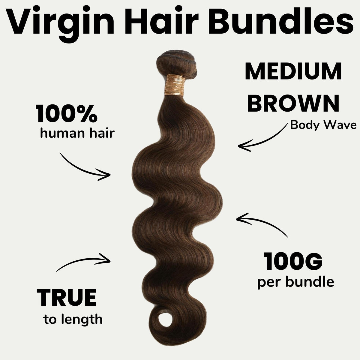 Extensiones de Cabello Humano 100% Ondulado Marrón Medio