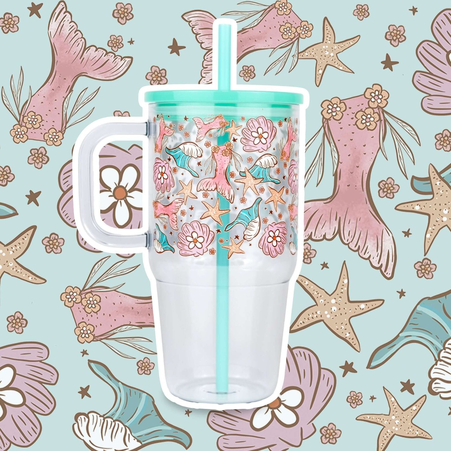 Mermaid Magic 20oz Kids Tumbler with Handle, Lid & Straw