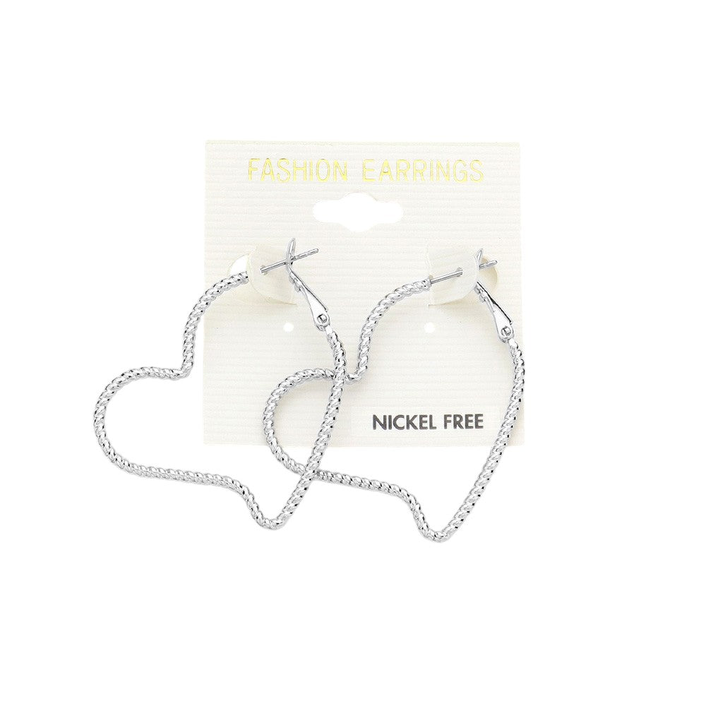 Metal Heart Hoop Earrings