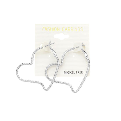 Metal Heart Hoop Earrings