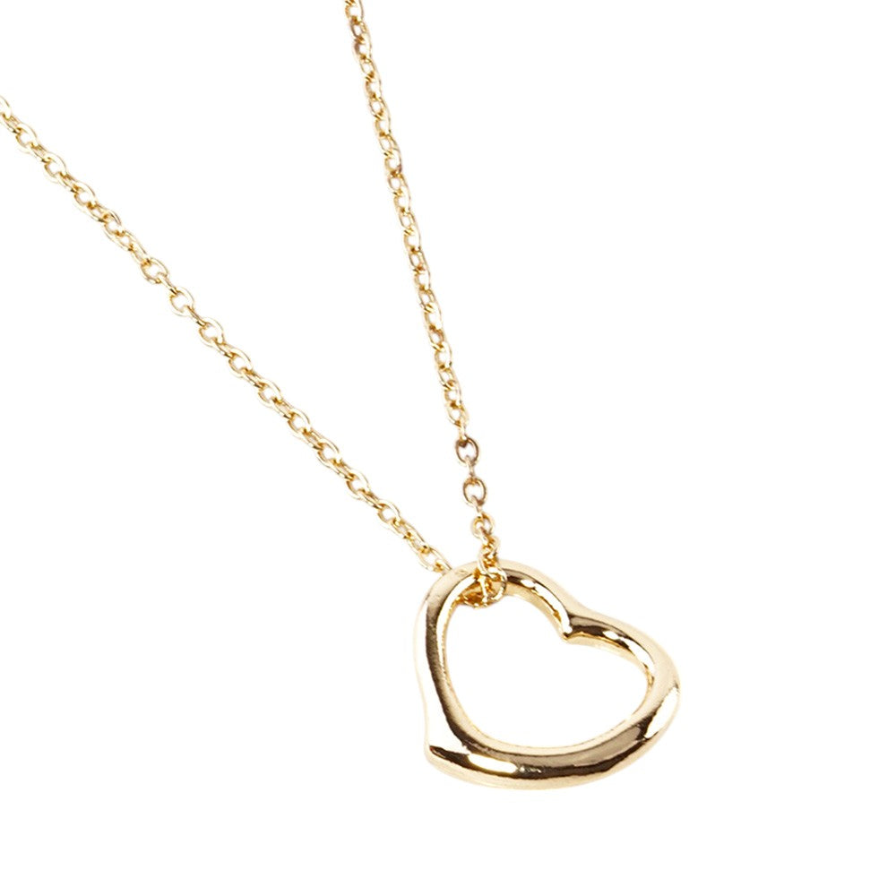 Women's Metal Open Heart Pendant Necklace Valentine's Day