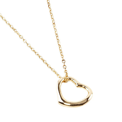 Women's Metal Open Heart Pendant Necklace Valentine's Day
