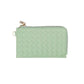 Faux Leather Basket Weave Flat Card Holder Wallet with Wristlet