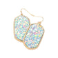Sparkly Hexagon Frame Dangle Earrings