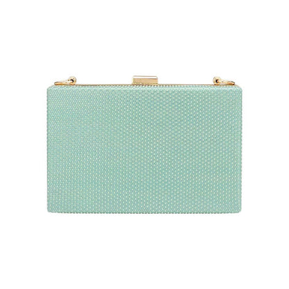 Shimmery Rectangle Evening Clutch Crossbody Bag
