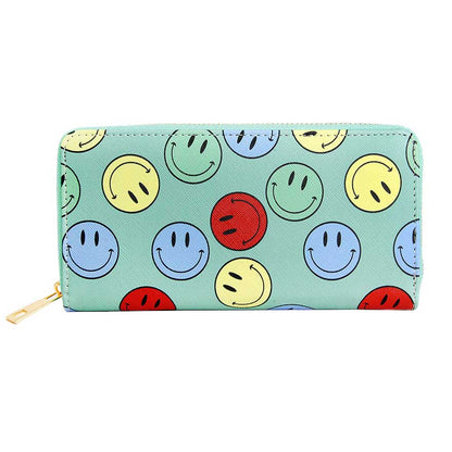 Smile Patterned Zipper Wallet