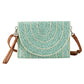 Stitch Detailed Straw Crossbody Bag