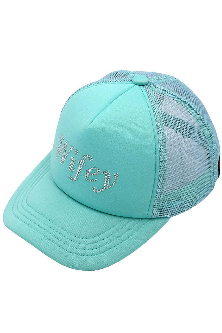 C.C WIFEY Rhinestones Trucker Cap
