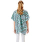 Wavy Printed Lurex Cover Up Poncho Kimono Poncho