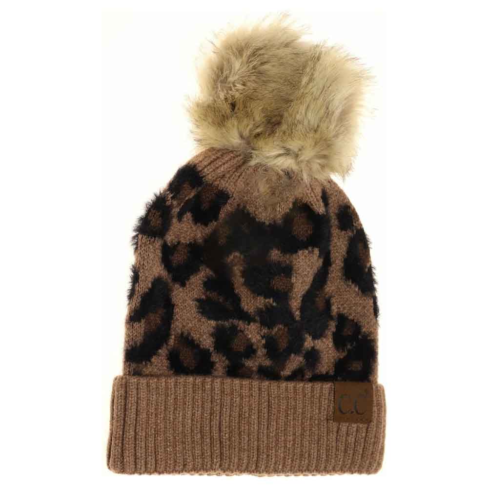 Leopard Pom C.C Beanie