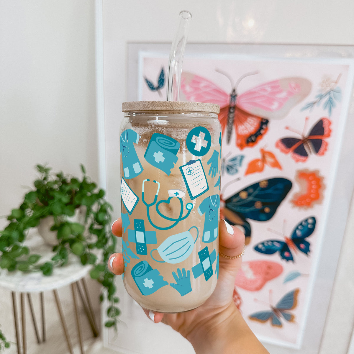 Blue Medical Glass Cups
