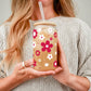 Red Daisy Glass Cups