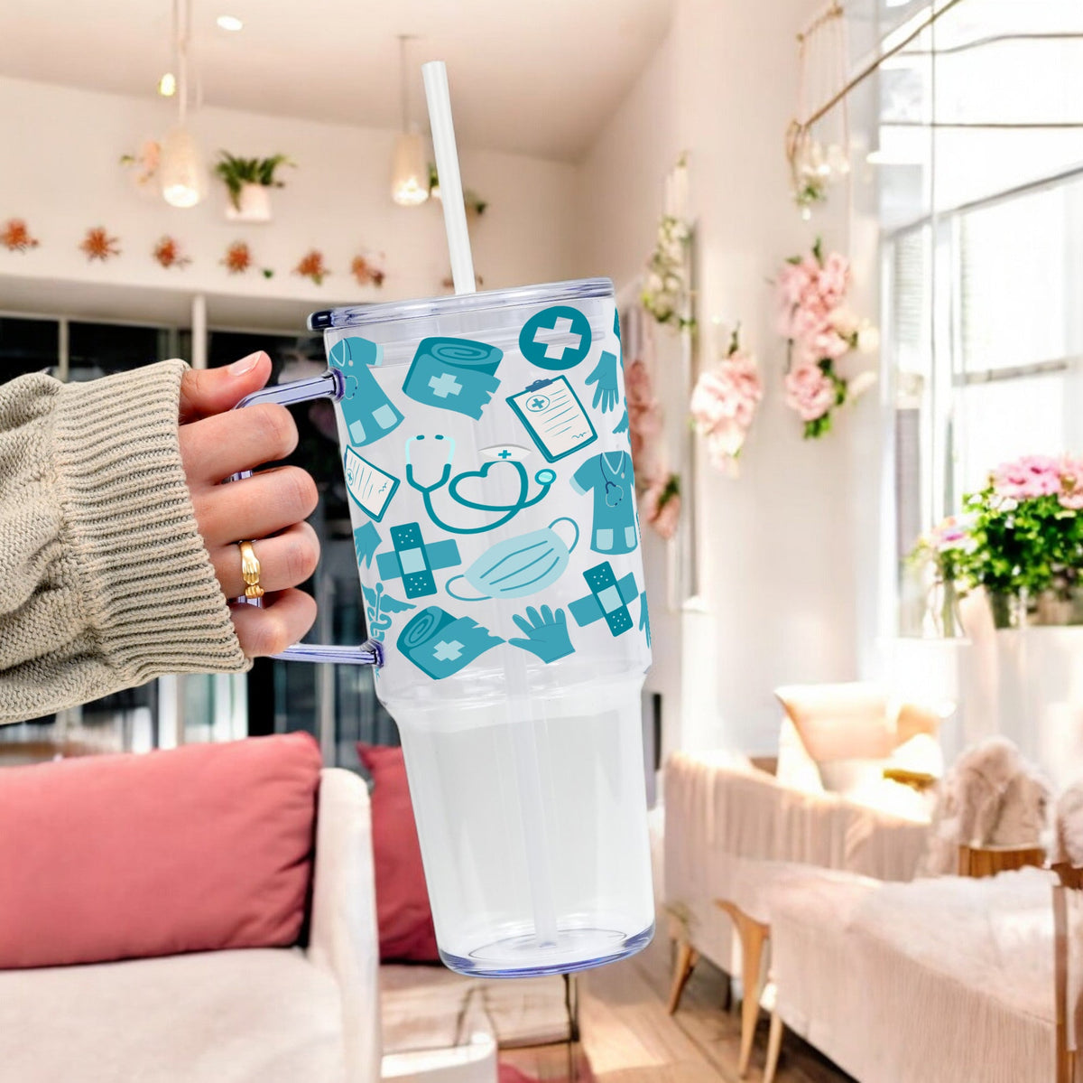 Blue Medical Glass Cups
