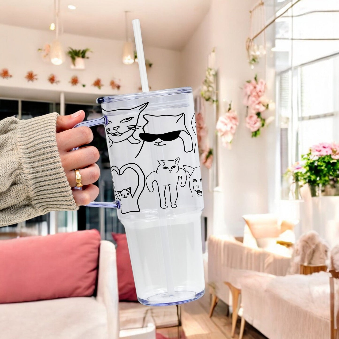 Iconic Meme Cats Glass Cups