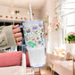 Watercolor Mardi Gras Glass Cups