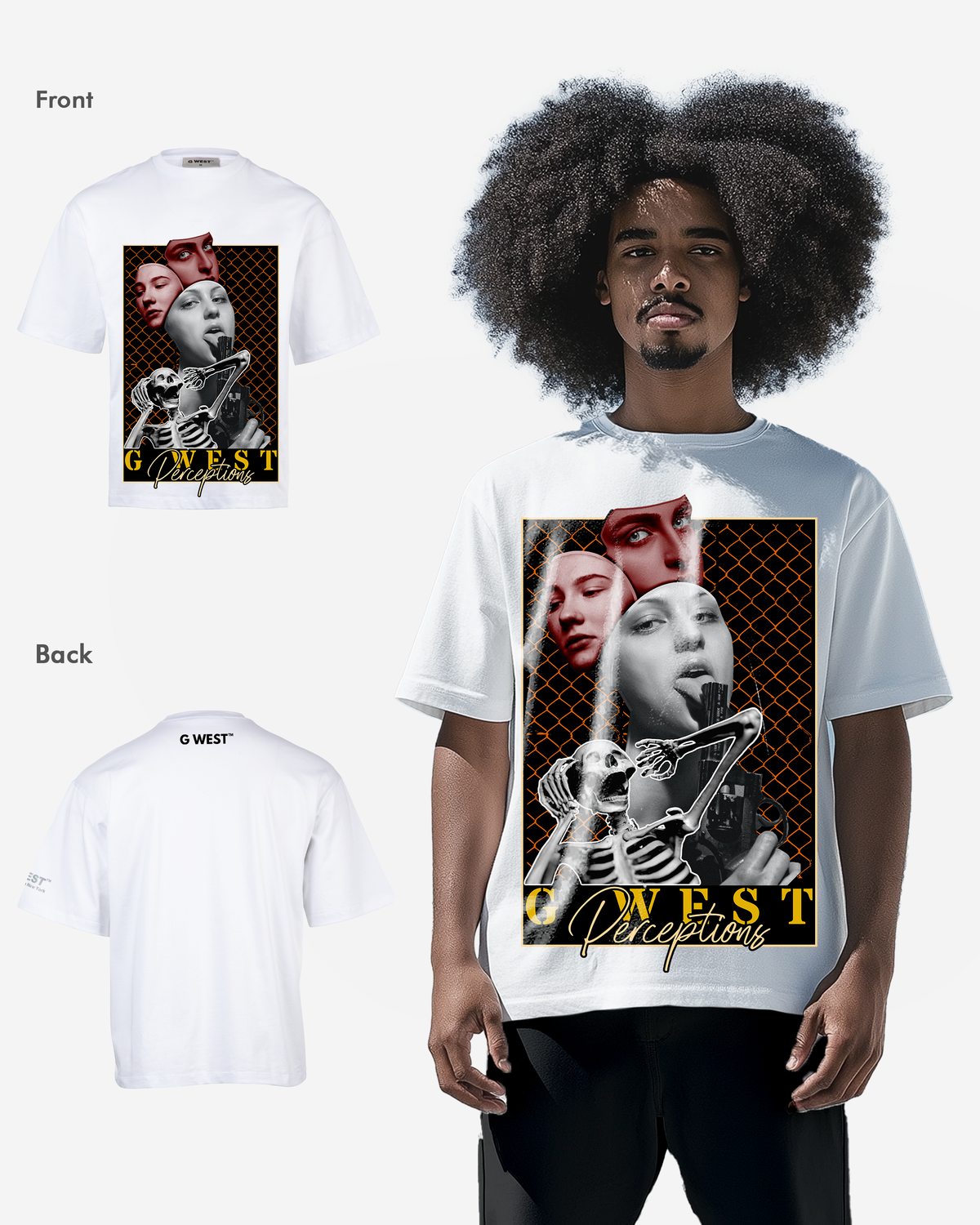 G WEST PEREPTIONS OVERSIZED T-Shirt Mens