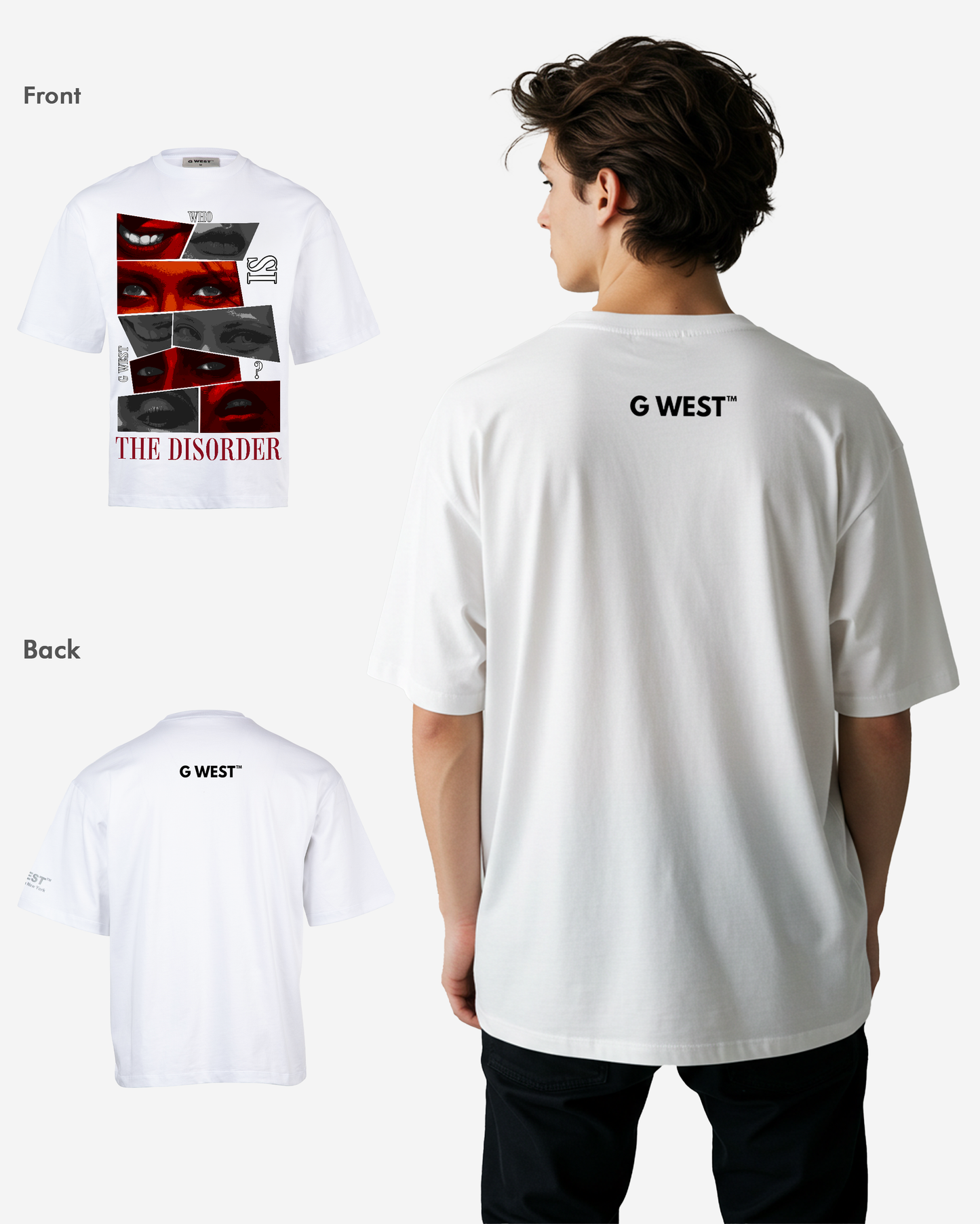 G WEST The DisorderOversized T-Shirt Mens