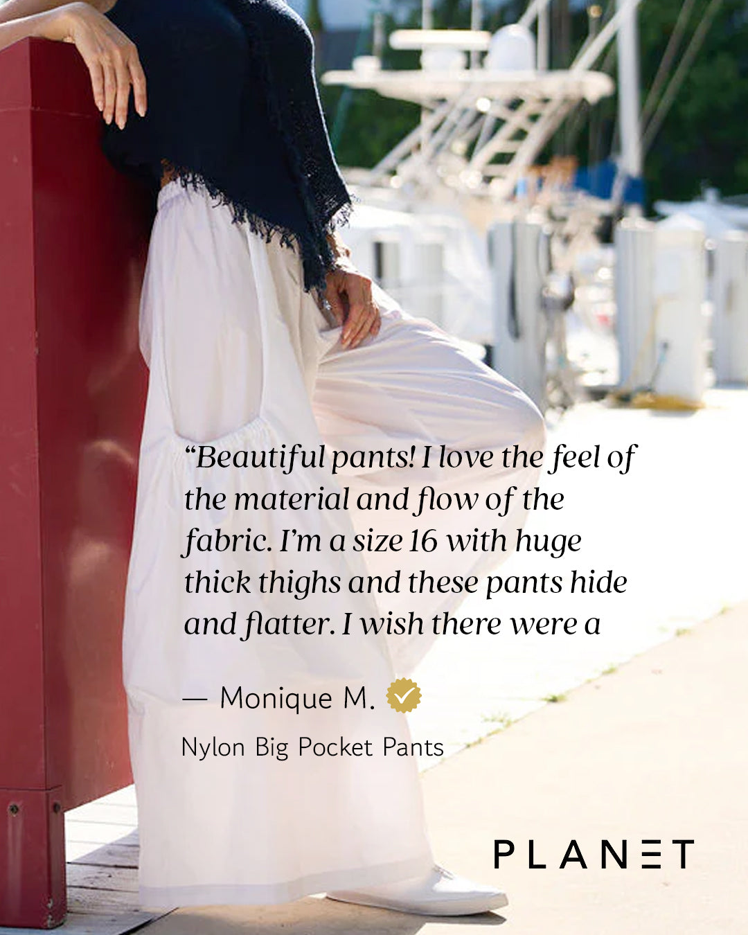 Nylon Big Pocket Pants - Marina