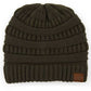 C.C Women's Ribbed Knit Solid Color Beanie
