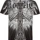 Sakkas Alijah Wings In Flames Celtic Cross Mens Graphic T-Shirt