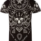 Sakkas Aksel Mens Essential Short Sleeve Cotton T-Shirt Diamond Skull & Tentacles