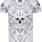 Sakkas Aksel Mens Essential Short Sleeve Cotton T-Shirt Diamond Skull & Tentacles