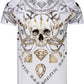 Sakkas Aksel Mens Essential Short Sleeve Cotton T-Shirt Diamond Skull & Tentacles