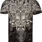 Sakkas Mads Mens Gold Cross & Wings Metallic Embossed T-Shirt Short Sleeve Cotton