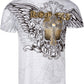 Sakkas Mads Mens Gold Cross & Wings Metallic Embossed T-Shirt Short Sleeve Cotton