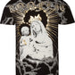 Sakkas Liam Mens Everyday Short Sleeve Cotton Embossed T-shirt Virgin & Baby Jesus
