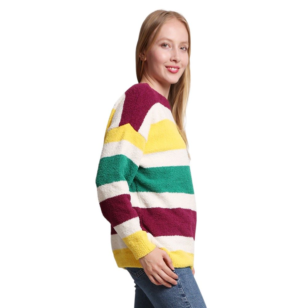 Mardi Gras Color Block Sweater