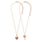 2PCS - Love & Love More BFF Heart Lock Key Necklace Set Jewelry Set