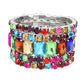 Women's 5Pcs Rectangle Round Stone Stretch Multi Layered Bracelets