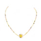 Faceted Bead Trimmed Smile Accented Necklace