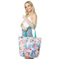 Flower Patterned Beach Tote Bag