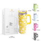 Happy Face Printed 40oz Stainless Steel Tumbler With Handle