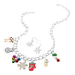 Christmas Mitten Reindeer Pearl Snowflake Charm Station Necklace
