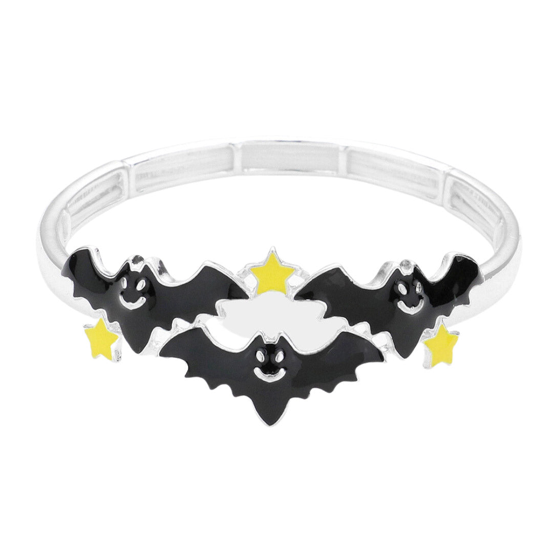 Halloween Bat Enamel Stretch Bracelet