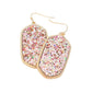 Sparkly Hexagon Frame Dangle Earrings