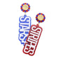 Star Stripes Glittered Message Dangle Earrings