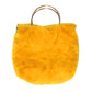 Solid Faux Fur Tote Crossbody Bag
