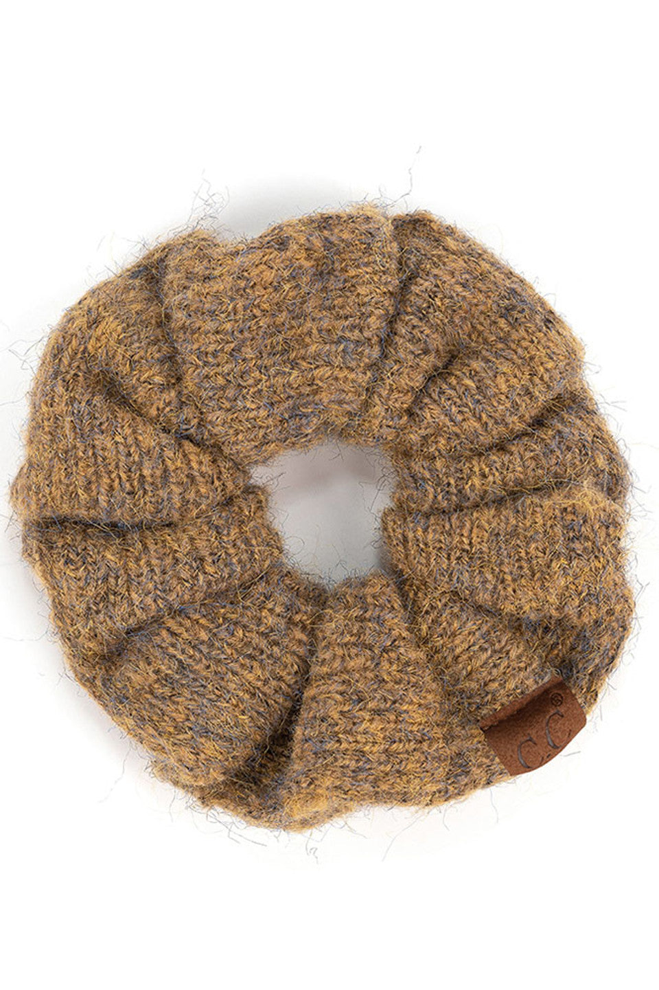 C.C Multi Yarn Knit Solid Color Soft Scrunchies