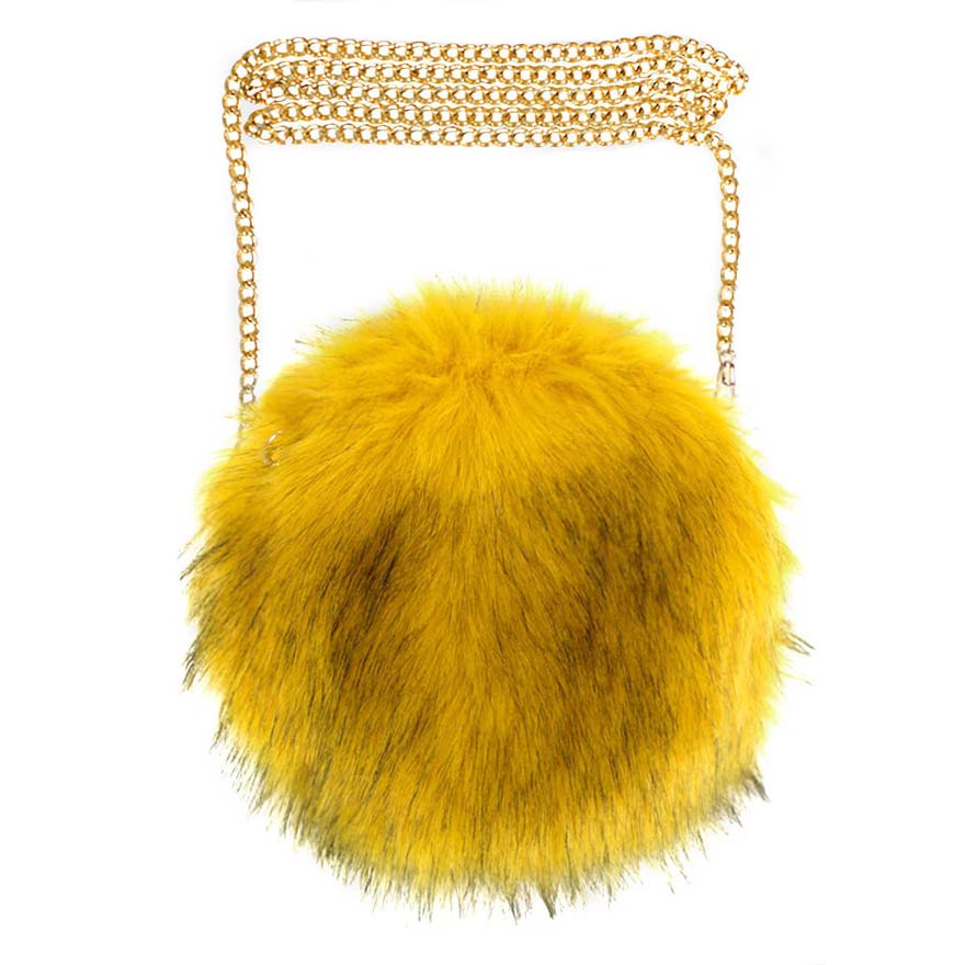 Faux Fur Round Crossbody Bag