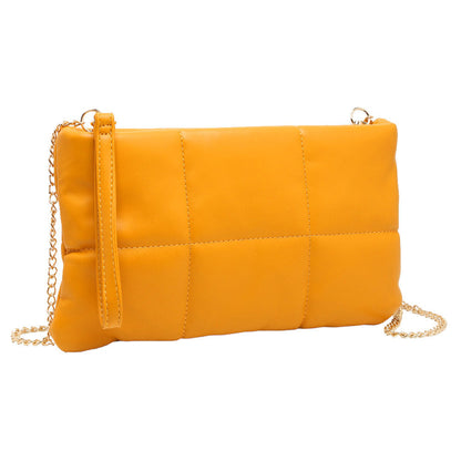Quilted Solid Faux Leather Crossbody Bag