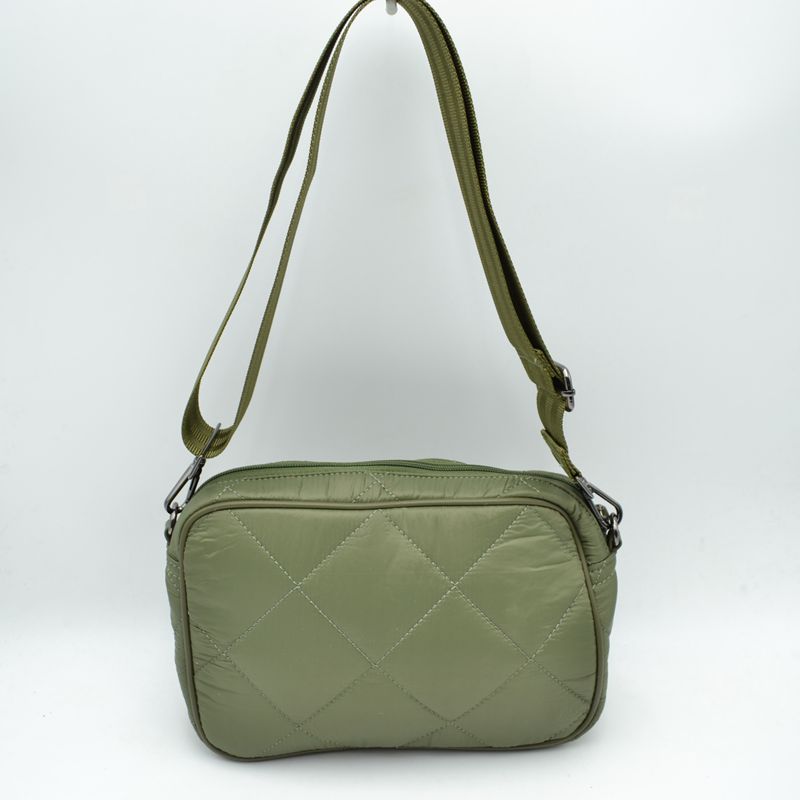 Quilted Puffer Crossbody Bag with Adjustable Webbing Strap