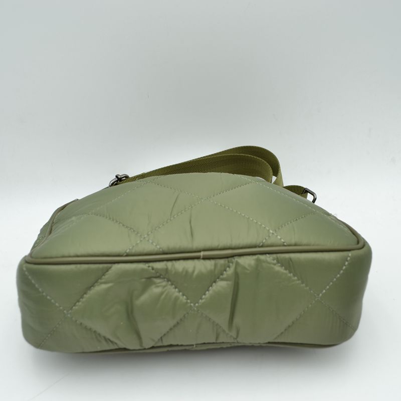Quilted Puffer Crossbody Bag with Adjustable Webbing Strap